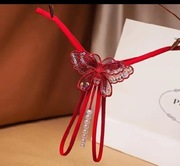 3 pary stringi z perełkami , czerwone 