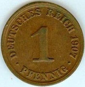 1 PFENNIG 1907 A - śliczny stan !!!