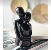 Czarna figurka kobieta i mężczyzna para polimerowa