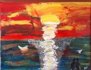 Słuchajac muzyki słońca .. miniatura szpachla 