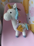 Jednorożec przytulanka handmade szydełko