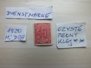 znaczki Mi D28 DIENST Niemcy 1920r. CYFRY Rzesza czysty ** Reich