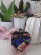 Zawieszka Serduszko styl folkowy, boho, etno, kwiaty, koronka 