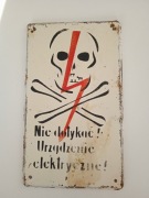 Tablica ostrzegawcza -  stalowa  emaliowana oryginał ! 