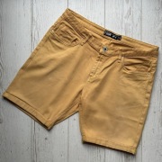 Musztardowe krótkie spodenki jeansowe szorty męskie FSBN Fishbone L