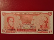 Wenezuela 5 Bolivares 1989r. P-70b UNC