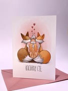 Kartka walentynkowa, A5, ilustracja autorska, okolicznościowa dla dziecka