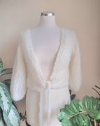 Krótki sweterek z moheru. Handmade. 