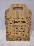 Bambusowa deska do krojenia – „Kuchnia Mamy”