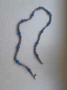 Naszyjnik srebro 925 plus szklo kobaltowe