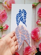 Stempel alokazja liście roślina dla dzieci do papieru drewna tkanin ścian