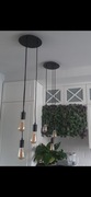 Lampa wisząca z trzema żarówkami metal