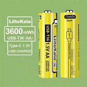 Liitokala AA 1,5V Li-ion z portem USB-C 3600mWh (ok. 2400mAh)