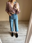 Jeansy z wysokim stanem wide culotte spodnie