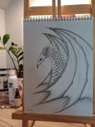 Obraz ręcznie malowany ołówkiem na papierze, 28x21