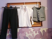 Komplet galowy strój galowy chłopięcy czarno/biały roz 116 (2 koszule) 