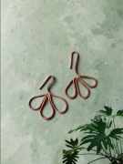 Kolczyki z miedzi kwiaty wiszące rękodzieło miedź copper earrings rzemiosło
