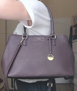 DKNY torebka skórzana shopperka skóra naturalna brązowa czekoladowa brąz