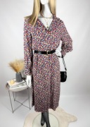 Sukienka maxi H&M M 38 100% wiskoza kwiatowy print boho kopertowa 