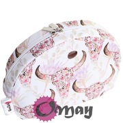 Biały organizer do Obag MOON LIGHT kwiaty beż róż pudrowy 2 kieszenie OMAY