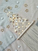 Choinka makrama beż, LED, handmade, na ścianę