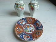 Japońska porcelanowa solniczka i pieprzniczka talerz Japoński