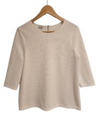 Bluzka damska biała prążkowana rękaw 3/4 oversize Pimkie rozmiar M/L