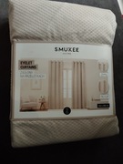 2 kremowe zasłony aksamitne welurowe na przelotkach SMUKEE 2 x zasłona krem