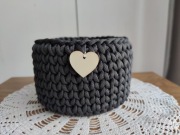 Koszyczek na szydełku ze sznurka płaskiego 5 mm