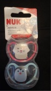 NUK Smoczek uspokajający silikonowy 6-18m Space różowy/niebieski 2 szt.