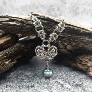 Wisiorek chainmaille - magiczny labradoryt