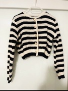 Sweterek w paski , xs- s, czarno biały, nowy bez metki 