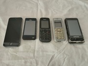 Zestaw 5 telefonów - bez baterii lub niesprawne + 5 ładowarek + gratisy