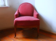 Dwa czerwone fotele oryginalne art deco retro vintage