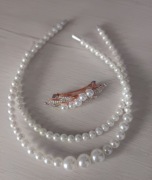 Elegancki Zestaw Ozdób do Włosów | 2x Opaska Perły + Spinka Rose Gold
