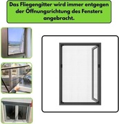 Moskitiera na okno, magnetyczna z ramą, – ochrona przed owadami 100x120cm