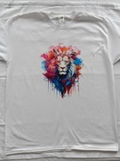 Koszulka biała LEW splash art - t-shirt biały - DTF - rozmiary S-XXL