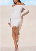 biała lejąca sukienka wieczorowa Prettylittlething r. 36 