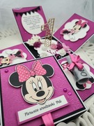 Exploding box Pamiątka Roczek dziewczynki Myszka Minnie różowy urodziny