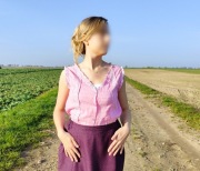 Różowy top bluzka M 38 L 40 róż vintage retro cott