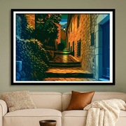 Hiszpania - Tossa de Mar - Klimatyczna uliczka w Stylu Vintage - 40x60cm 