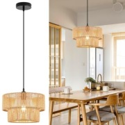 Lampa sufitowa, żyrandol, rattan boho / glamour / loft
