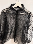 Czarna prześwitująca koszula w kropki  Cherry Koko rozm. L