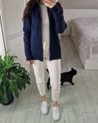 Samsoe samsoe granatowy wełniany sweter z suwakiem kardigan 50% wełna M