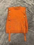 Luźny sweterek bez rękawów. Rozmiar M 