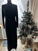 Elegancka czarna sukienka z kryształkami efekt wow