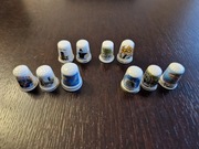 10 porcelanowych naparstków kolekcjonerskich 
