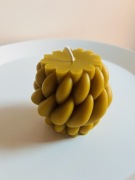 Ręcznie robiona świeca z wosku pszczelego wzór Miodowa Spirala L 