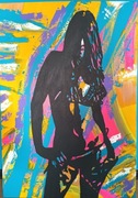 Obraz ręcznie malowany AKT Kobieta w kolorach Bączkowska 100 cm 