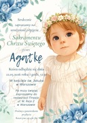 Zaproszenia na Chrzest ze Zdjęciem Dziecka | A5 14x21 | Personalizowane 